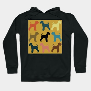 Bright Vintage Miniature Schnauzers on mustard  Dog Pattern Hoodie